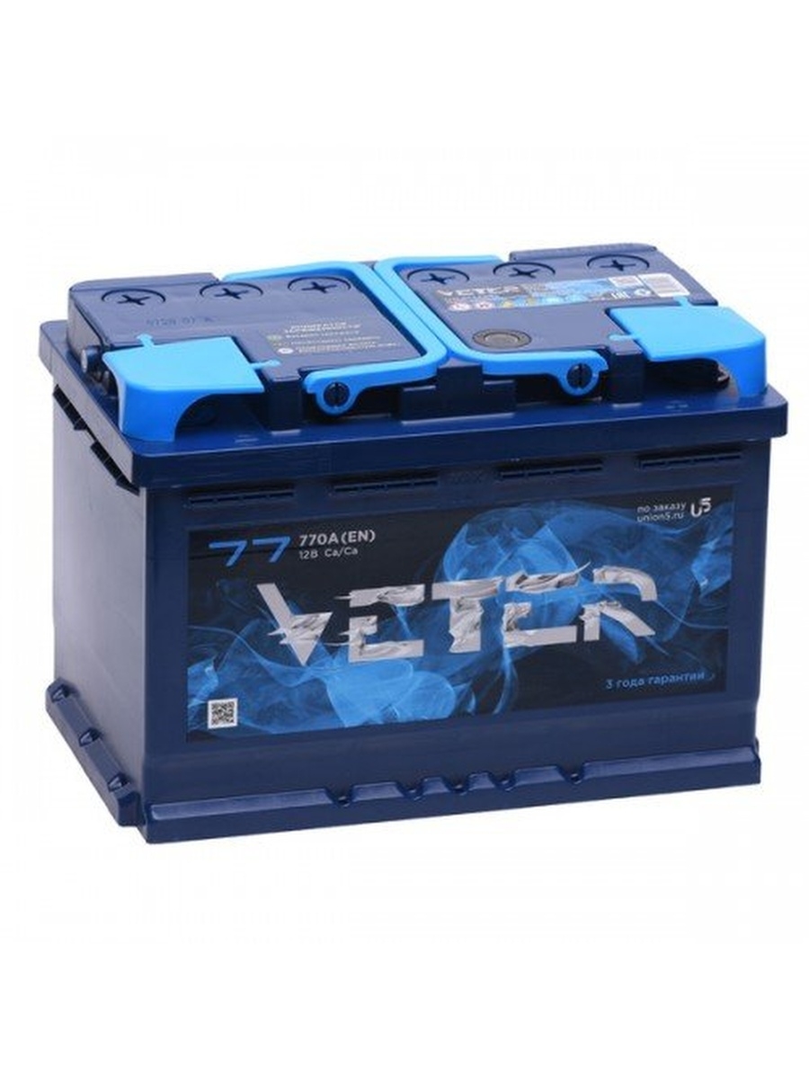 Аккумулятор VETER 77770 обр (-+) VETER 6CT-77L