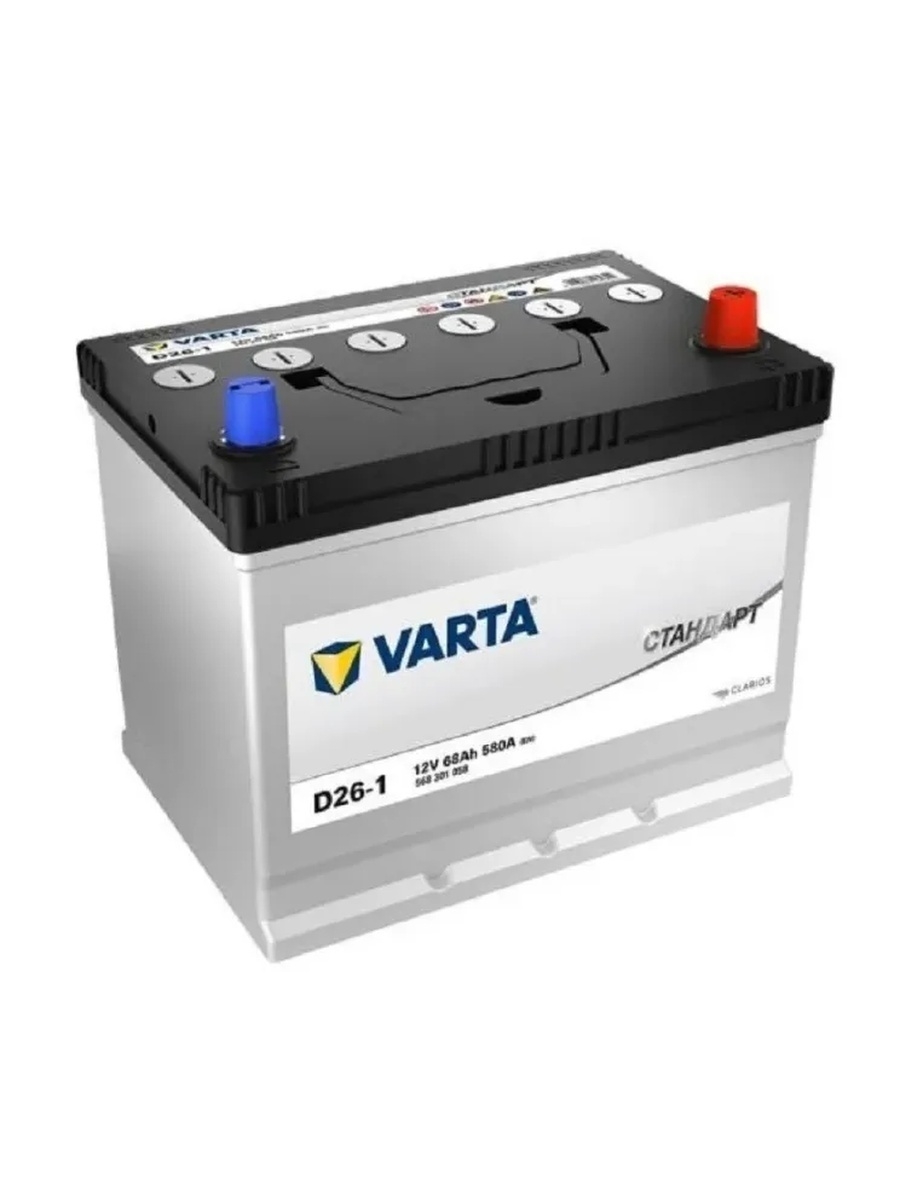 Аккумулятор VARTA СТАНДАРТ D26 68 Ah 580А обратная полярность 261x175x220