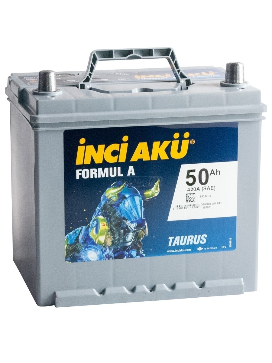 Автомобильный аккумулятор INCI AKU Formul A 50 Ah прямая полярность 420A 205x170x205