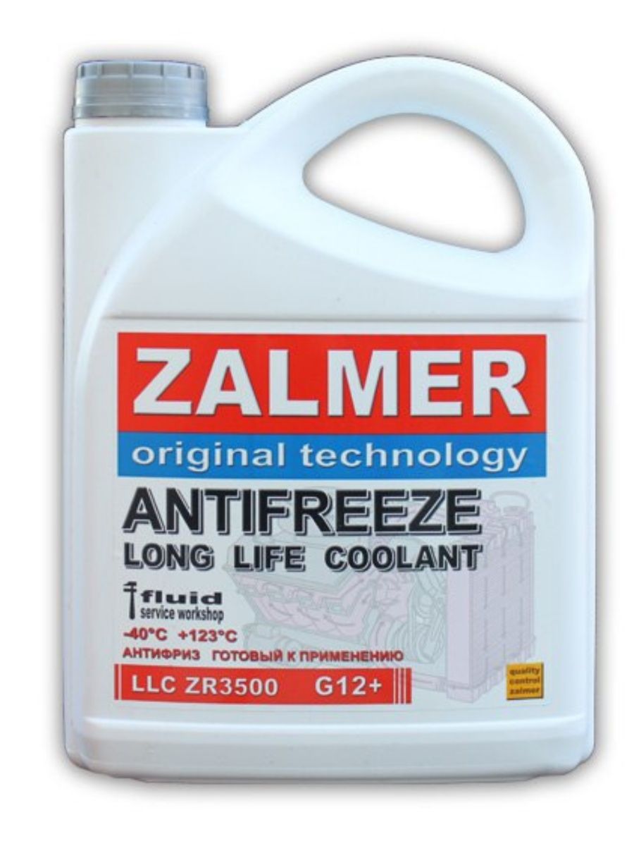 Антифриз ZALMER ZR3500 G12+ красный 5 кг  Antifreeze LLC ZR 3500 G12+ (красный) 5 кг  ZR35R005