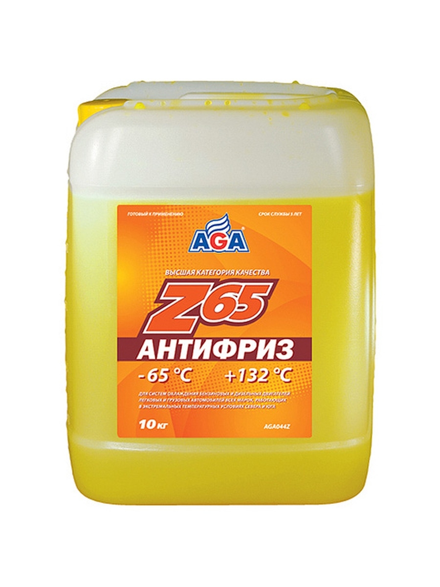 Антифриз AGA желтый -65+132 готовый 10 кг