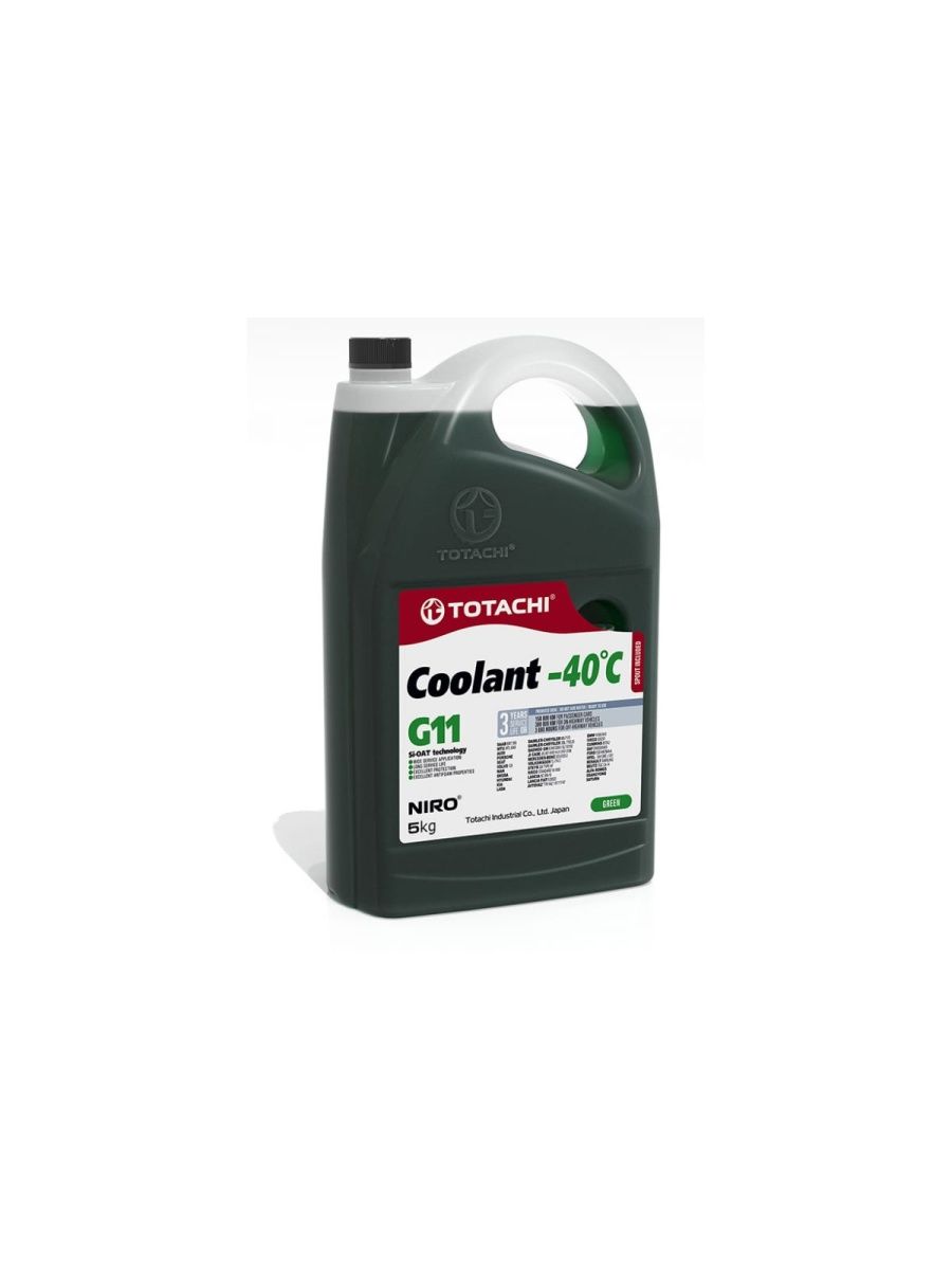 Охлаждающая жидкость TOTACHI NIRO COOLANT Green, -40град.C, G11, 5 кг 43205