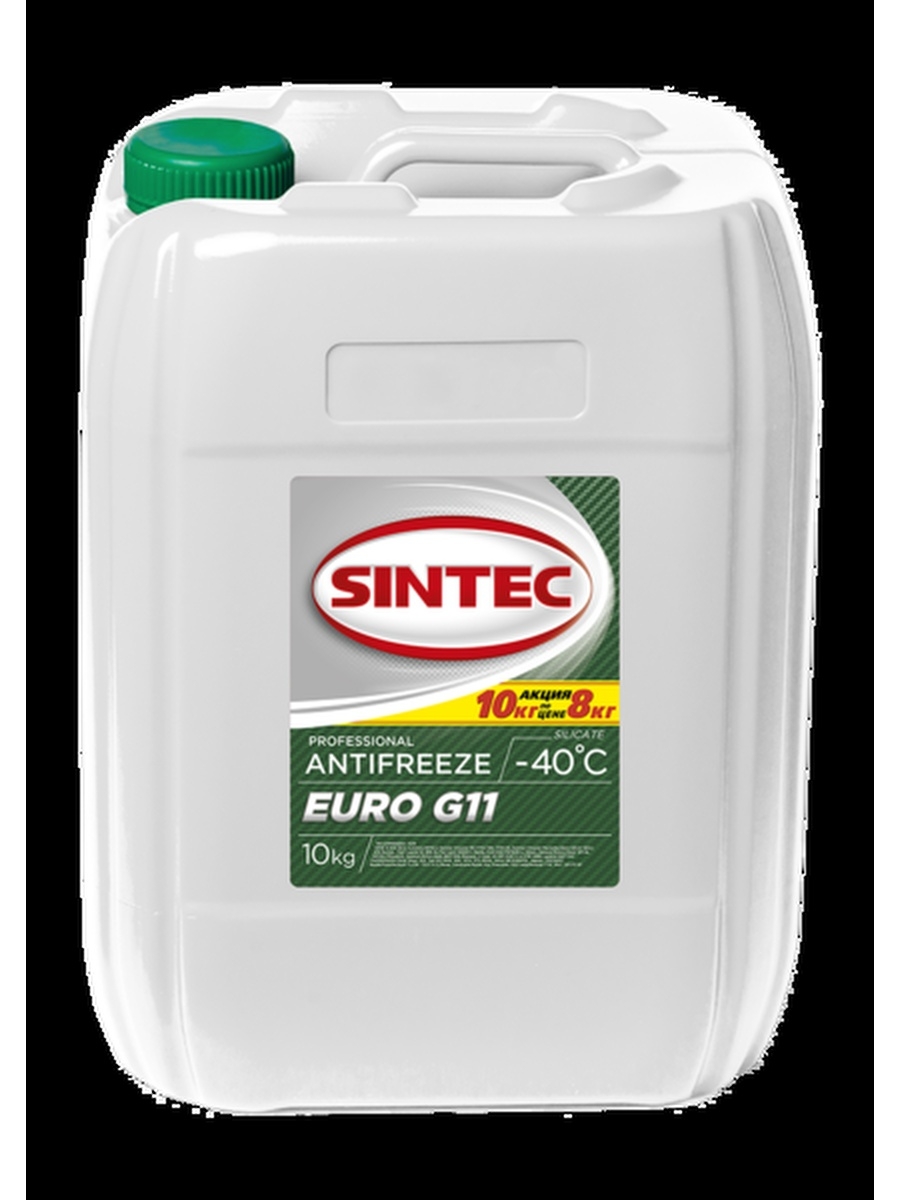 Антифриз Sintec Euro зеленый G11 10 кг АКЦИЯ 800516 (1 шт.)