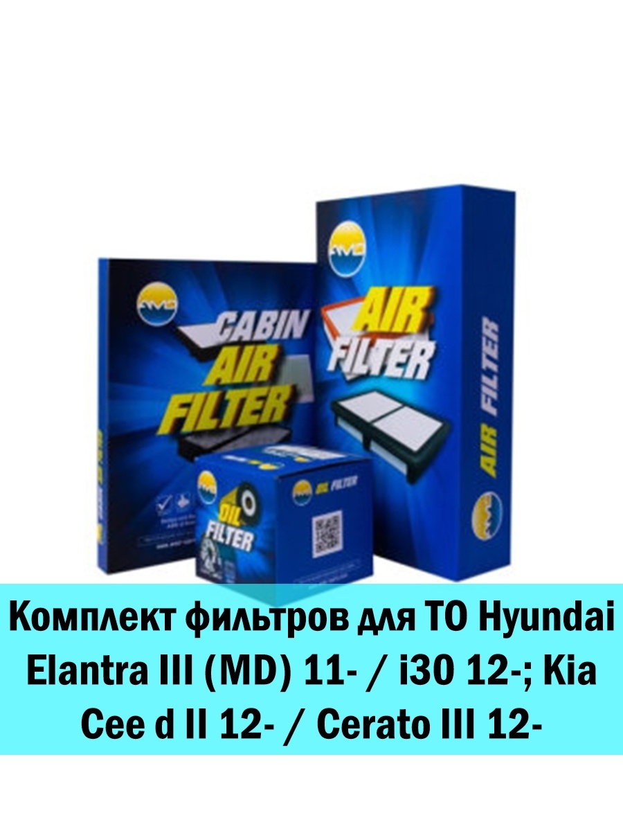 Комплект фильтров для ТО Hyundai Elantra III (MD) 11-  i30 12-; Kia Cee d II 12-  Cerato III 12-