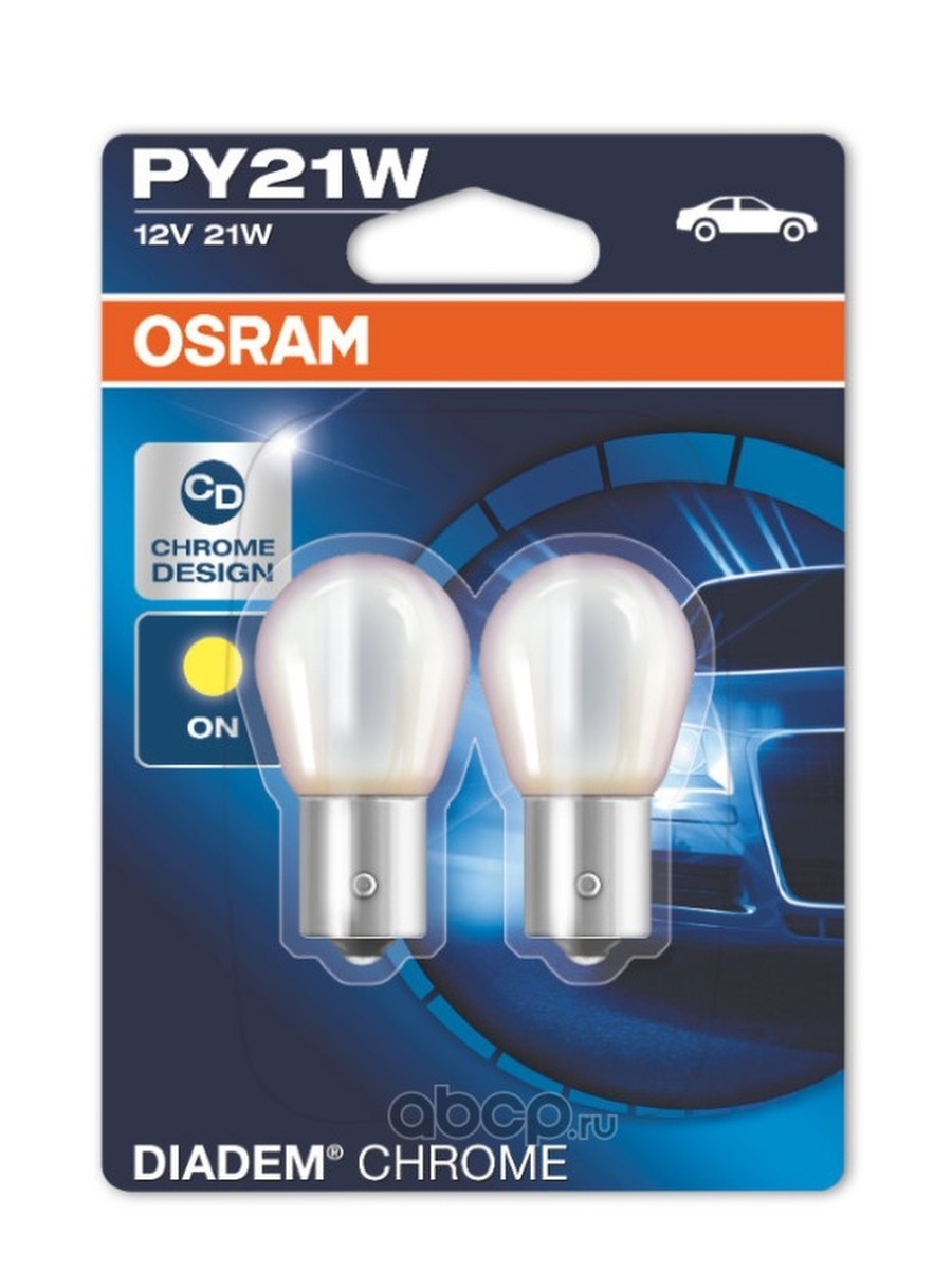 Лампа 12V PY21W 21W DIADEM CHROME 2 шт.