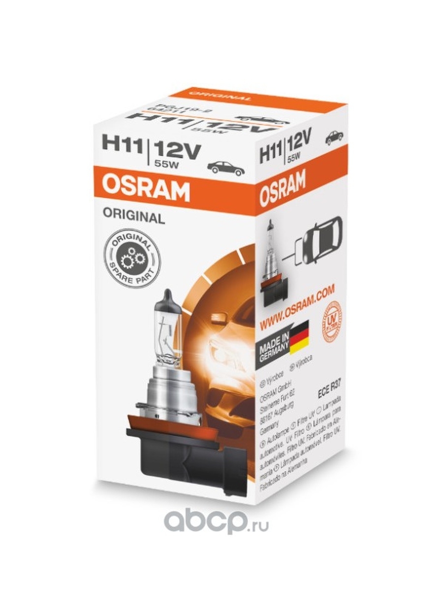 Лампа 12V H11 55W PGJ19-2 OSRAM ORIGINAL LINE 1 шт. картон 64211