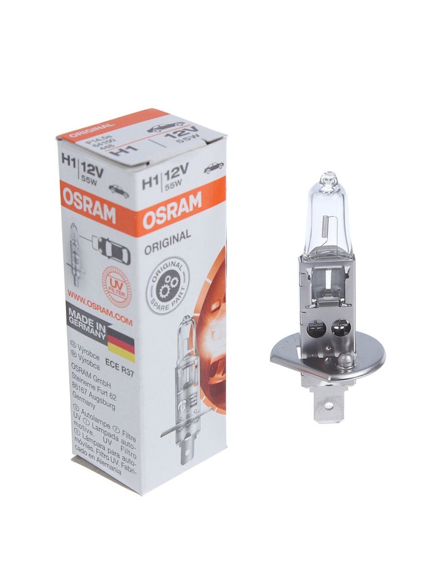 Лампа автомобильная Osram, H1, 12 В, 55 Вт, 64150