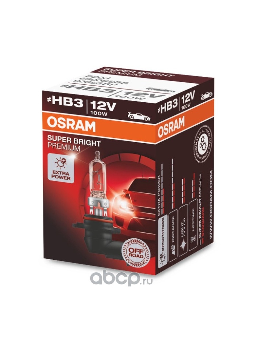 Лампа галогенная OSRAM HB3 P20d 12V100W 3200K 1шт.