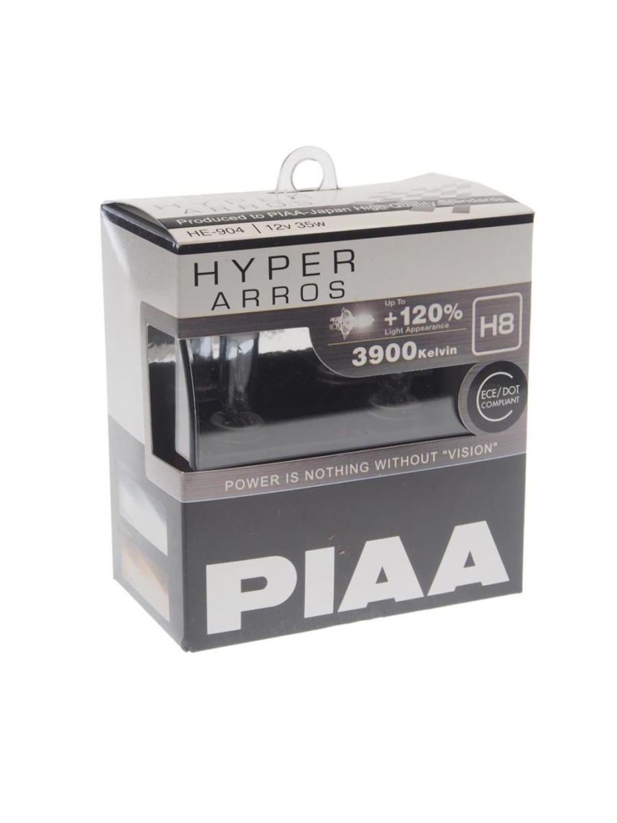 Лампа 12V H8 35W +120% бокс (2шт.) HYPER ARROS PIAA  HE-904-H8