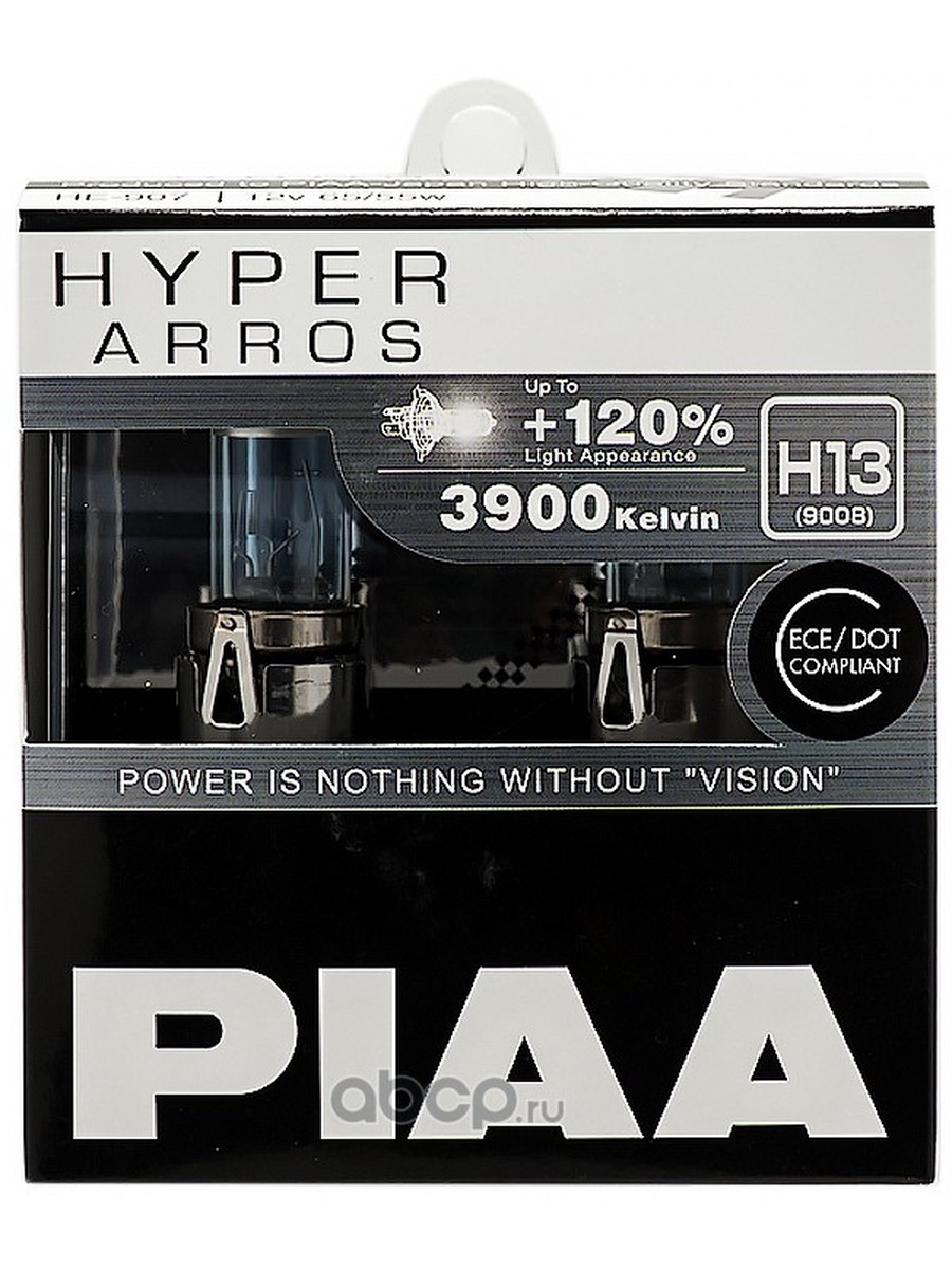 Лампы галогенные PIAA HYPER ARROS (H13) 3900K 60-55W (2 шт) Светоотдача +120%