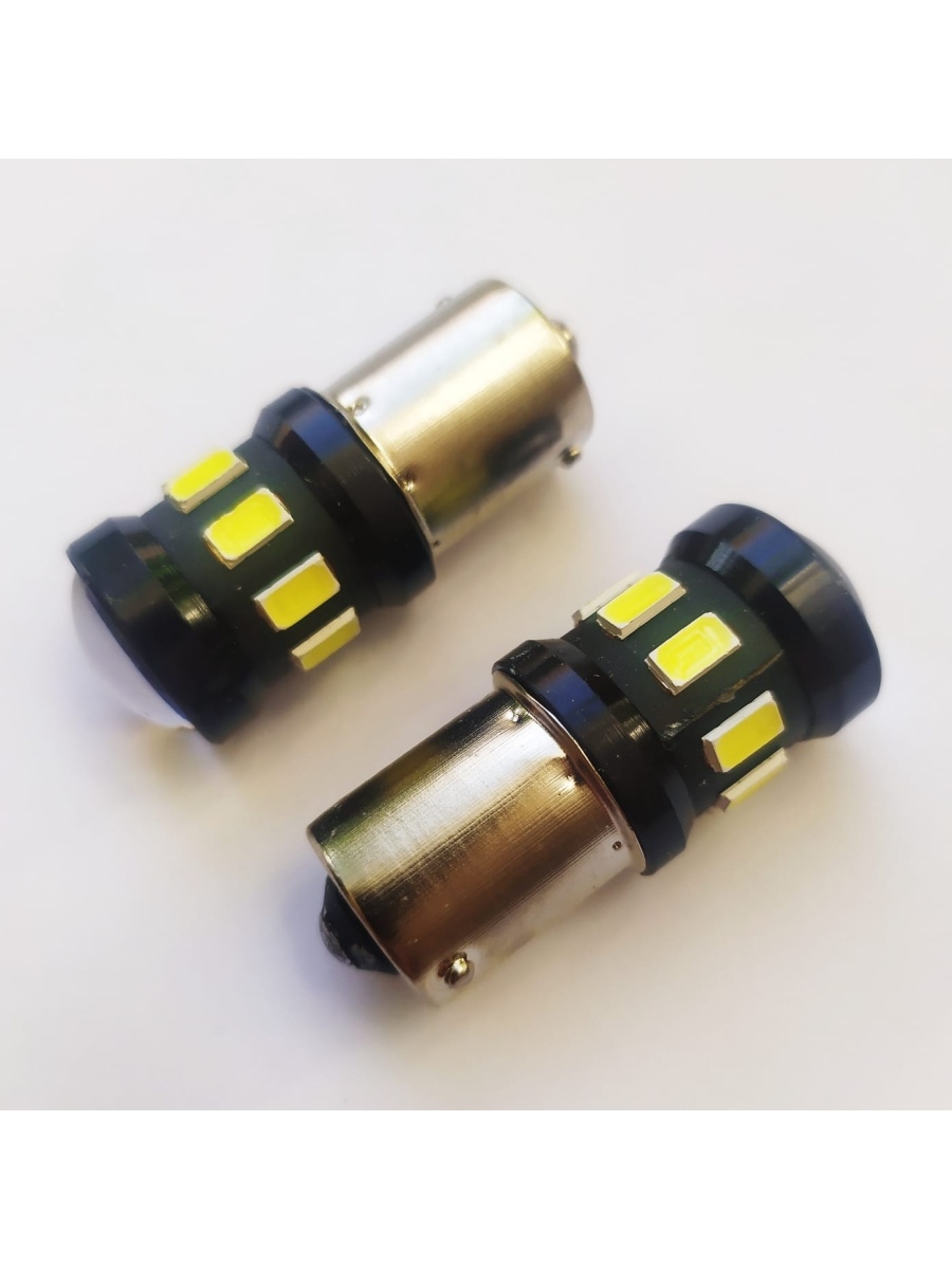 Комплект светодиодных ламп LED P21W BA15s 12-24V 15 SMD LENS 360