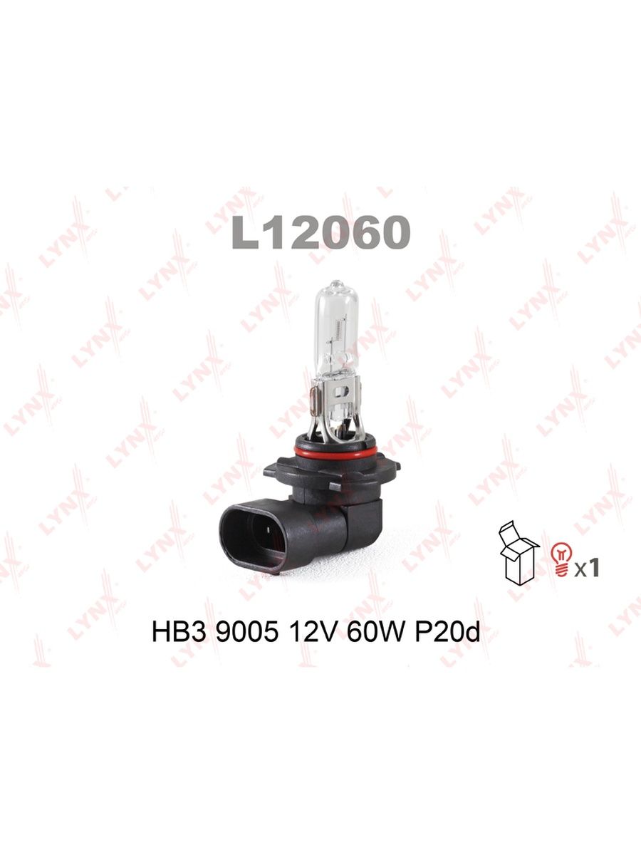 Лампа 12V HB3 60W P20d 9005 1 шт. L12060