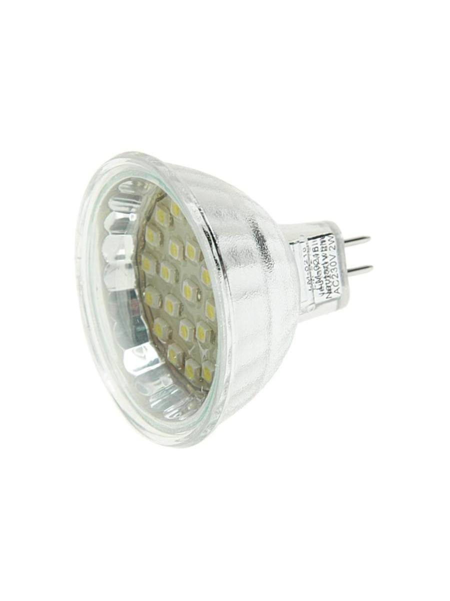 Лампа светодиодная MR16 2W(20W) 220V холодный MEGA LIGHTING  LM-0216NW-MR16