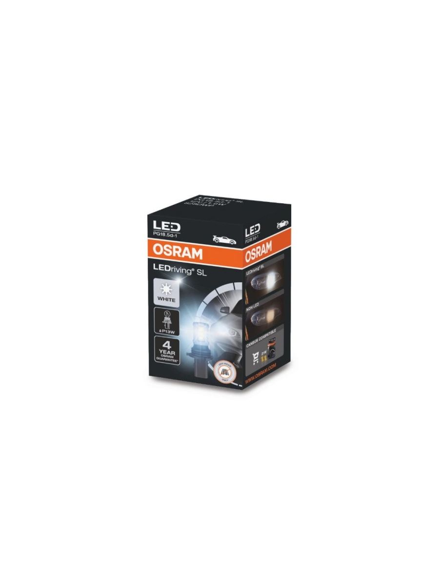 Автолампа OSRAM P13W, PG18.5D-1, LED, 6000 K, 12 В 828DWP