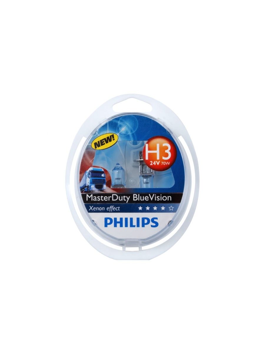 Автолампа PHILIPS H3, 70 PK22s MASTER DUTY BLUE VISION 2 шт. 24V 1,5 13336MDBVS2