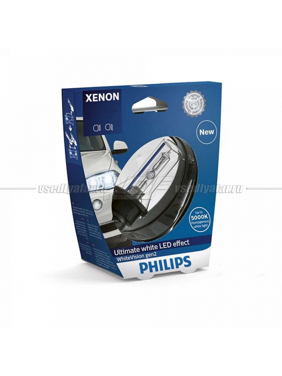 Ксеноновая лампа PHILIPS D2R Xenon WhiteVision gen2 5000K 85126WHV2S1