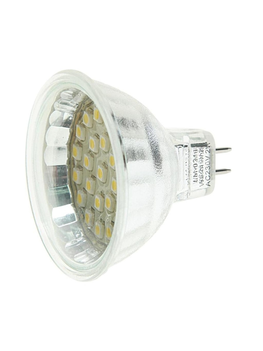 Лампа светодиодная MR16 2W(20W) 220V теплый MEGA LIGHTING  LM-0216WW