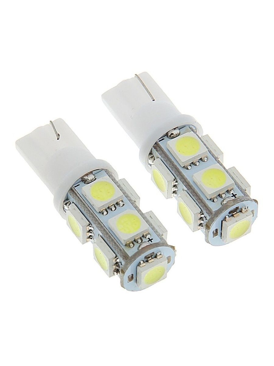 Автолампа светодиодная Cartage  T10 W5W  12 В  9 SMD 5050  набор 2 шт