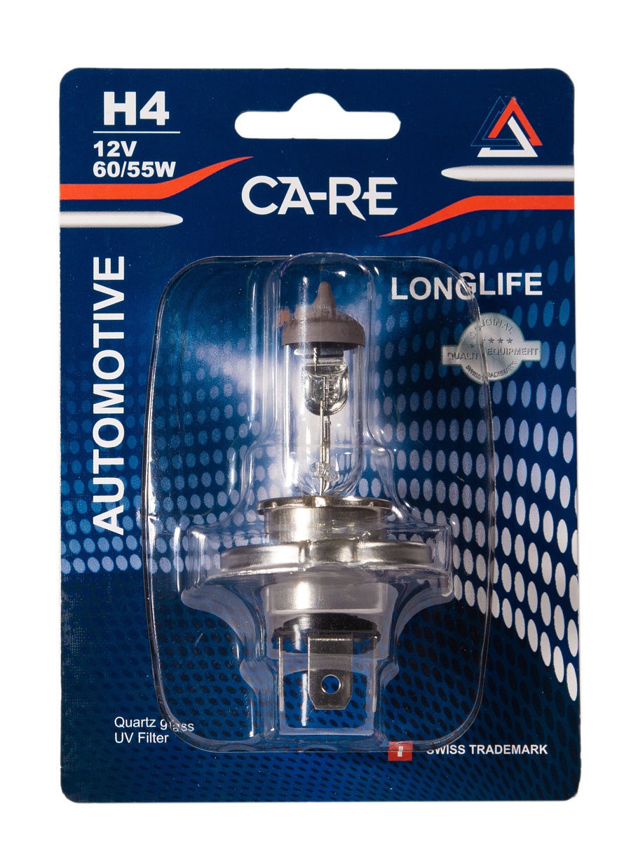 Галогенная лампа H4 CA-RE Halogen Bulb 12V 6055W  P43t Longlife блистер
