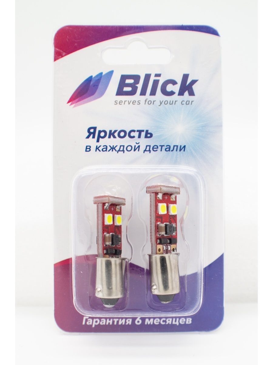 Лампа светодиодная Blick BA9S(T4W)-3030-6W TX Белый 12V 2шт.