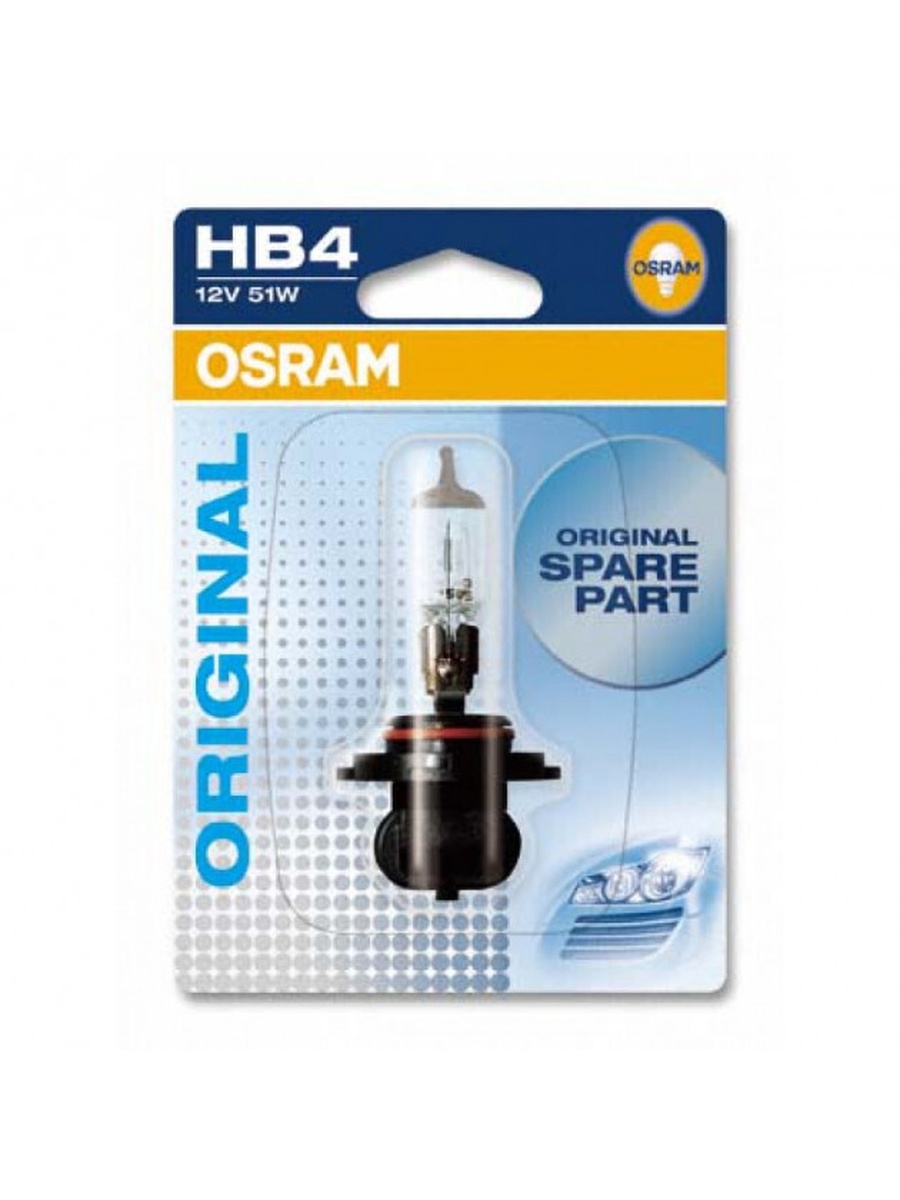 Лампа галогенная головного света OSRAM 12V, 51W, HB4, P22d, 3200K, 1шт - 900601B