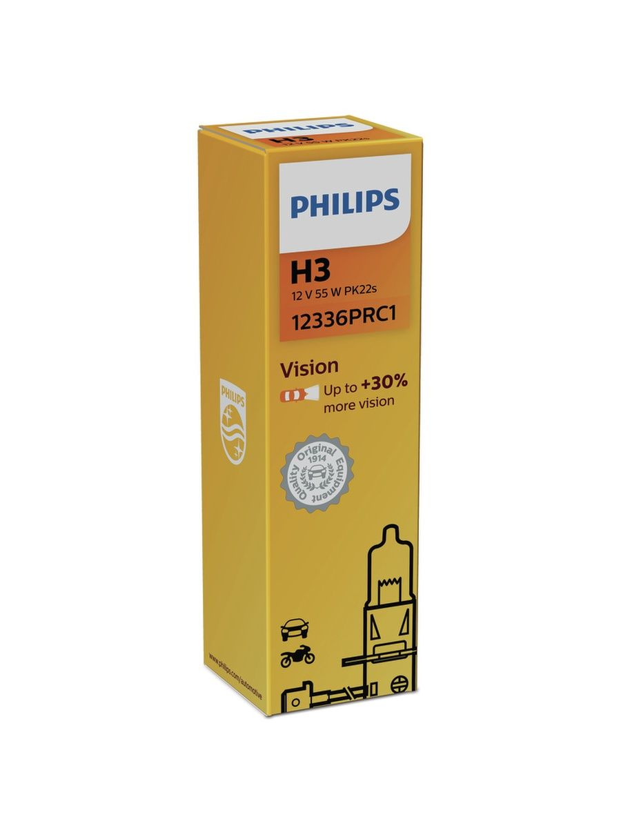 Лампа Philips 12V H3 55W +30% PK22s