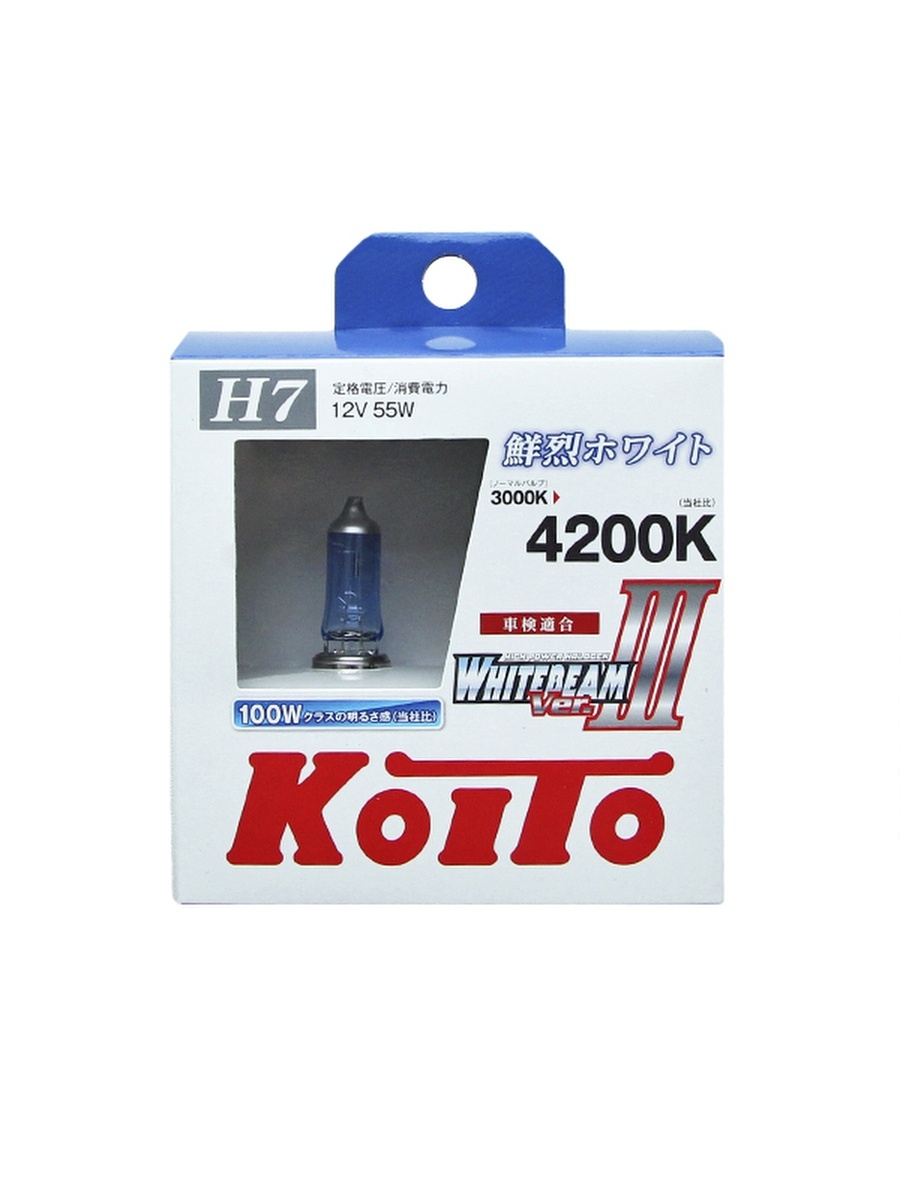 Лампа высокотемпературная Koito Whitebeam H7 12V 55W (100W) 4200K, комплект 2 шт.