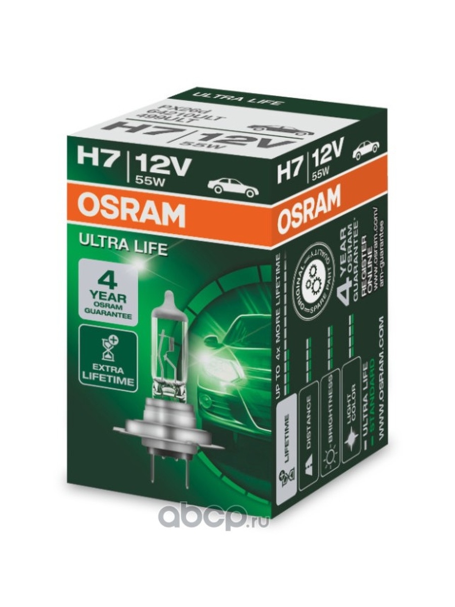 Лампа 12V H7 55W PX26d ULTRA LIFE 1 шт. картон