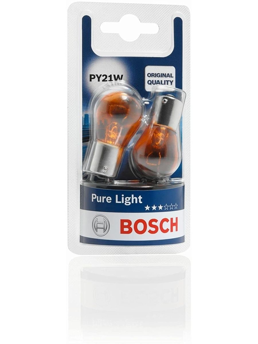 Лампа автомобильная BOSCH PY21W, 2 шт.