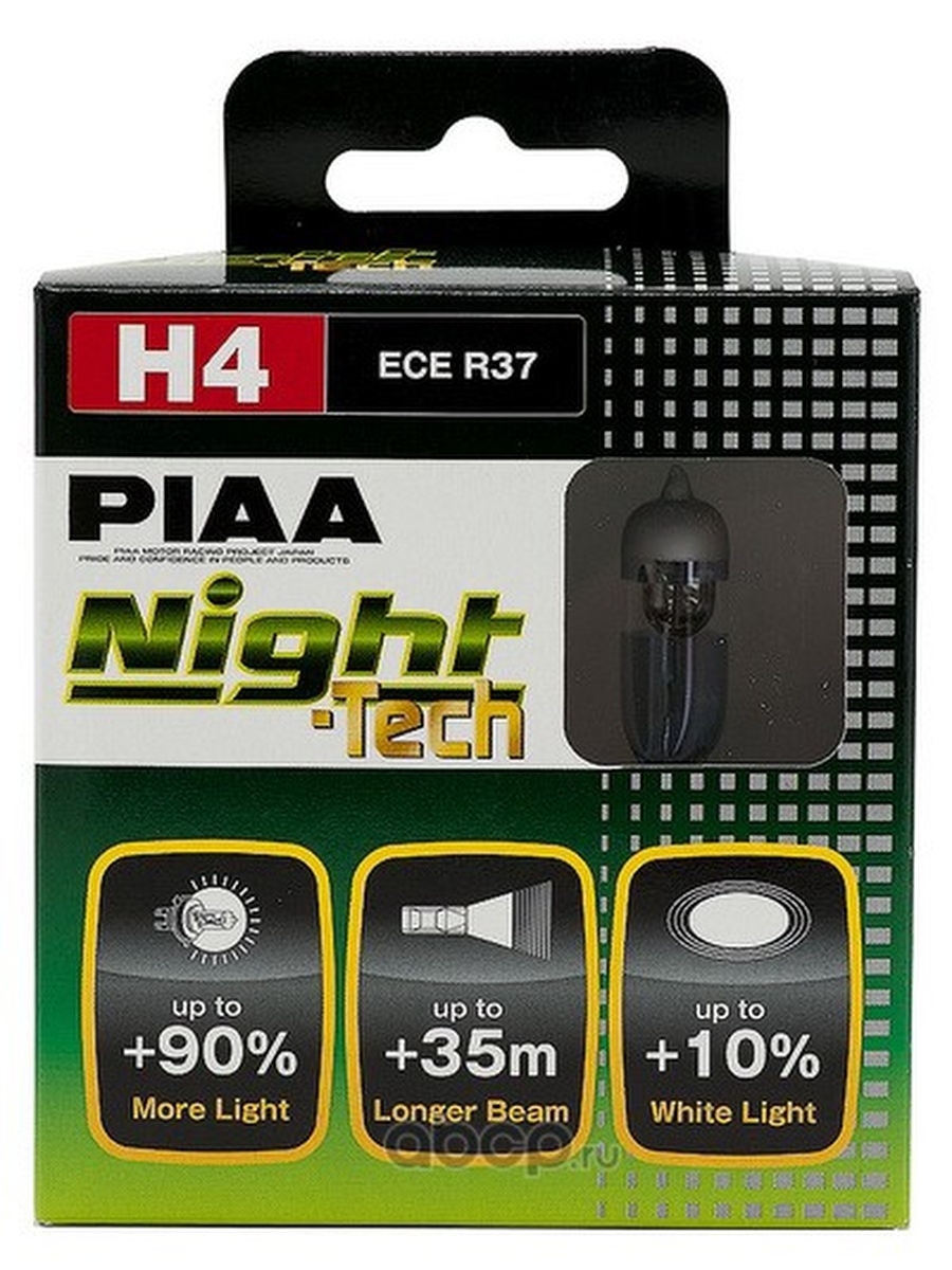 Лампы галогенные PIAA NIGHT TECH (H4) 3600К 60-55W (2 шт) Светоотдача 140-130W