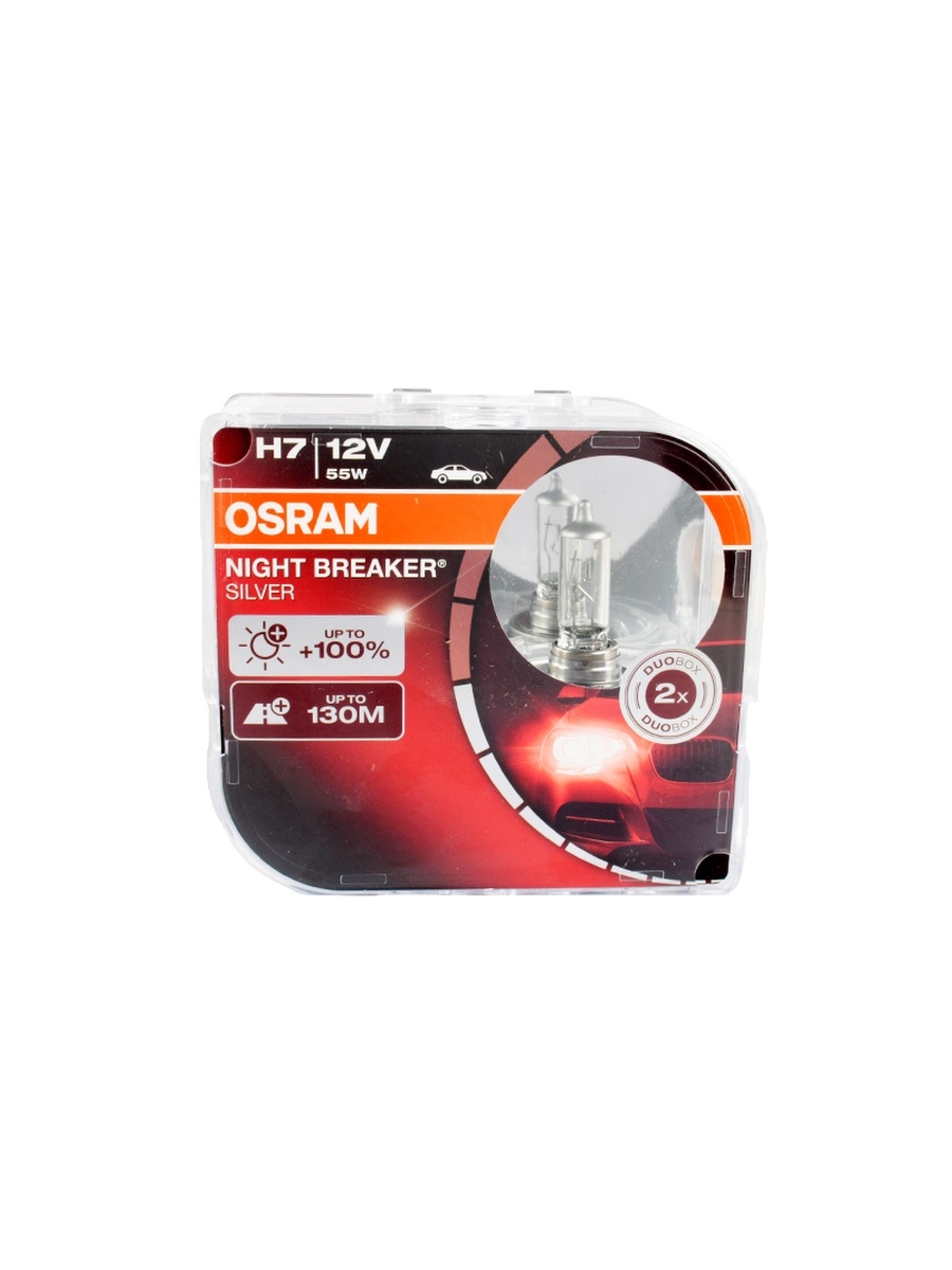 Набор ламп 12Vx55W H7+100% OSRAM NIGHT BREAKER SILVER комплект O-64210 NBU2 EURO