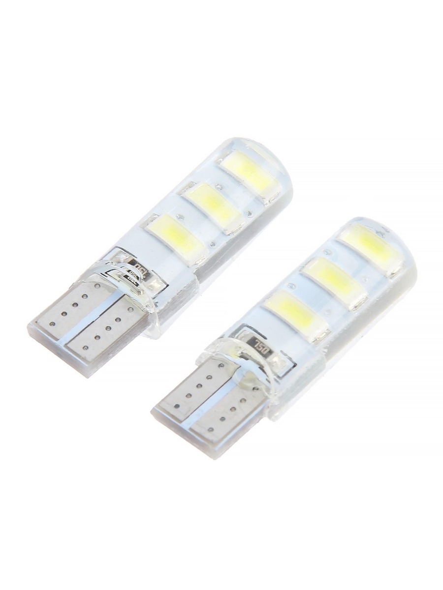 Автолампа светодиодная T10 W5W, 12 В, 3 Вт, 6 SMD-5630, набор 2 шт