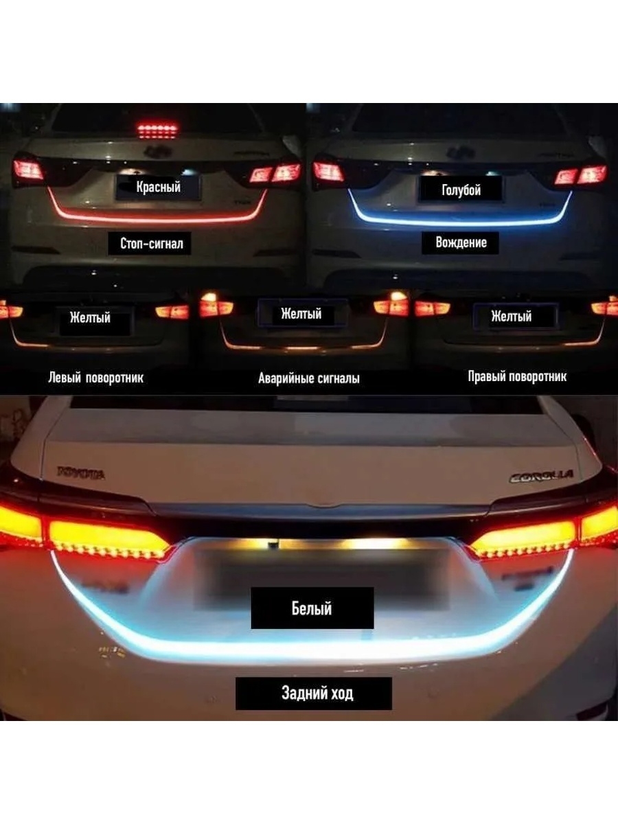 Подсветка багажника  ДХО  Бегущий поворотник  стоп сигнал  задний ход  Габариты Подсветка авто