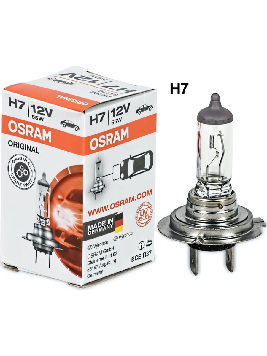 автолампа Галогенная Osram H7 64210 галогеновая автомобильная лампочка original lineNord YADA clear