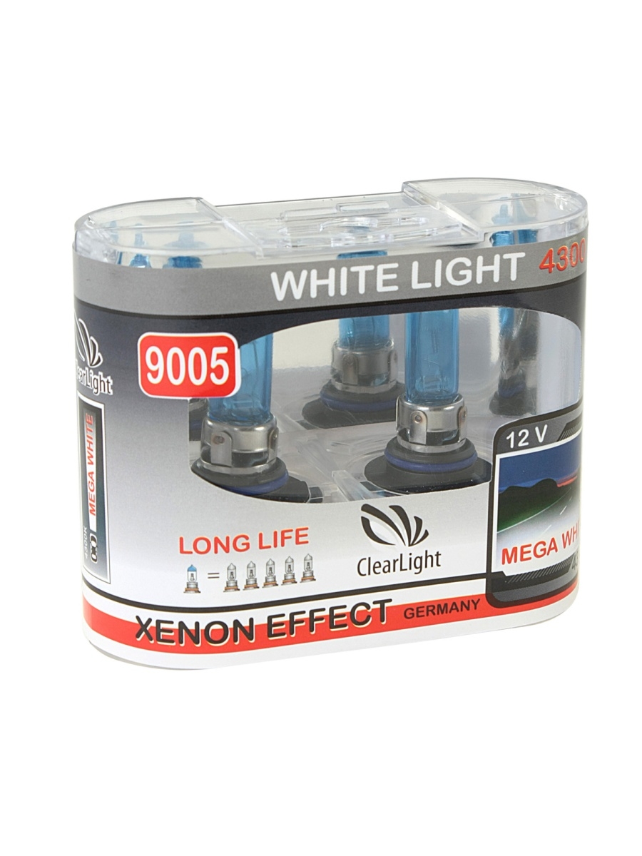 Лампа 12V HB3 60W P20d бокс (2шт.) White Light CLEARLIGHT  ML9005WL