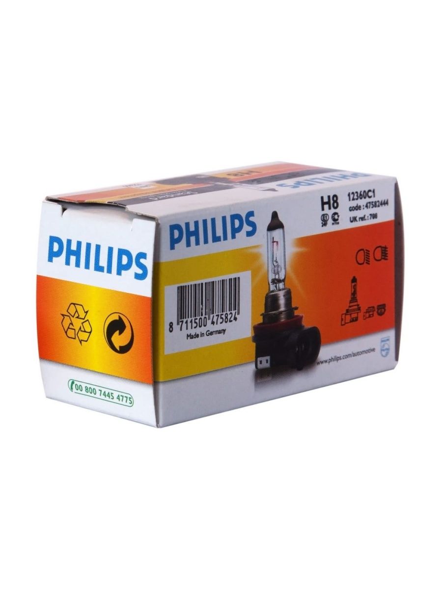 Автолампа PHILIPS H8 35 PGJ19-1 12V,1,50 12360C1