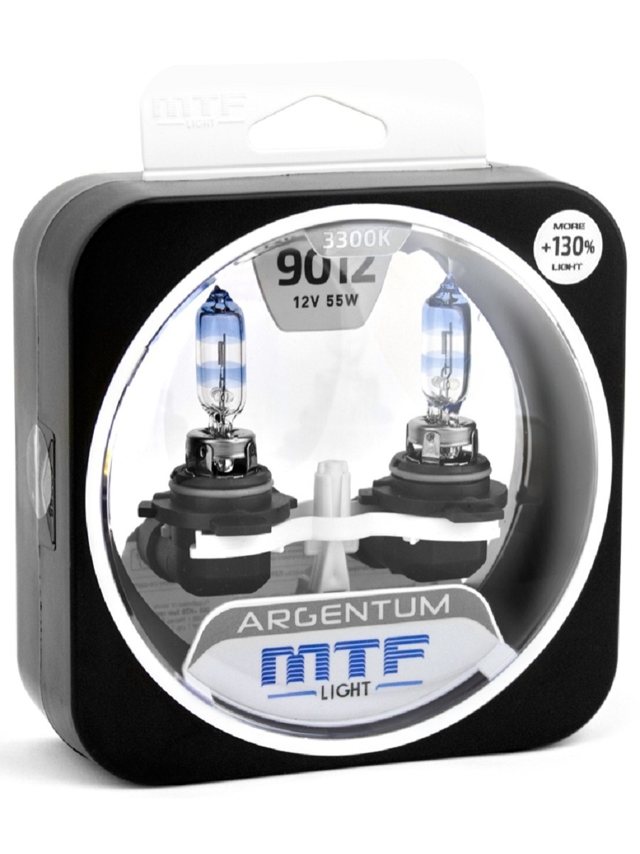 Галогенные лампы MTF Light серия ARGENTUM +130% HIR2(9012), 12V, 55W, комп.