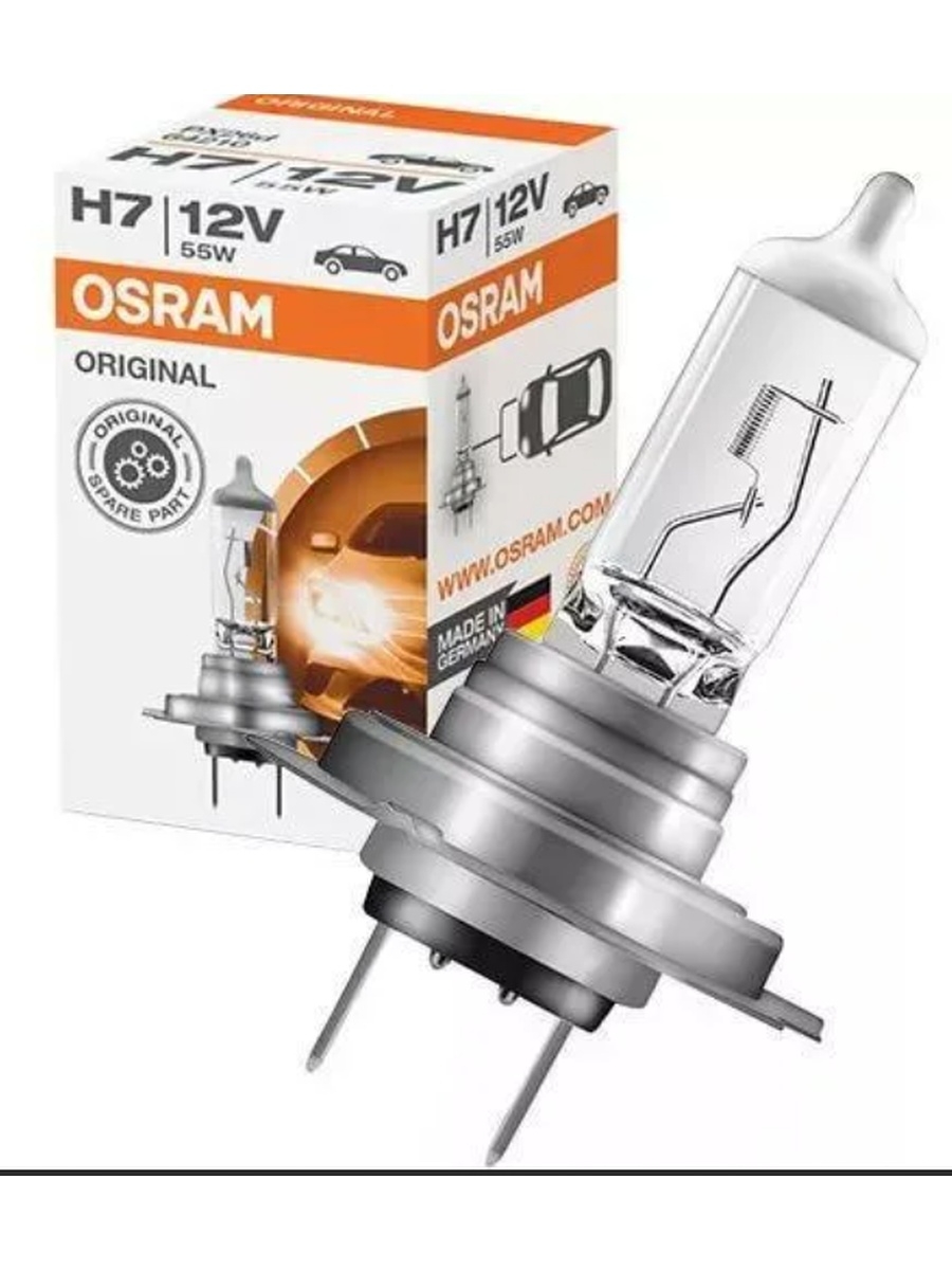 Osram h7 лампа галогеновая  Лампочка H7 12V 55W стандарт PX26d  лампы h7 автомобильные