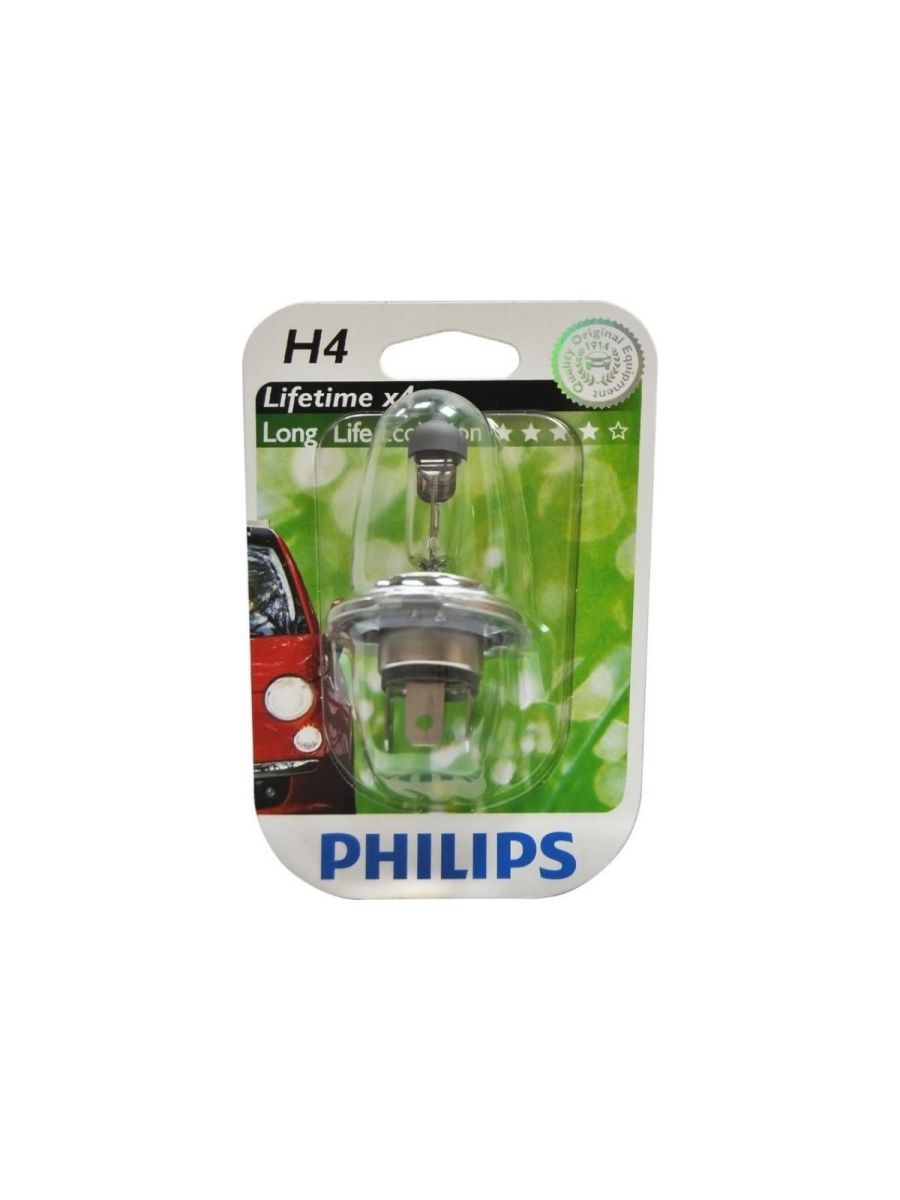 Автолампа PHILIPS H4 60, 55 P43t-38 LONG LIFE ECO VISION 12V, 1,10 12342LLECOB1