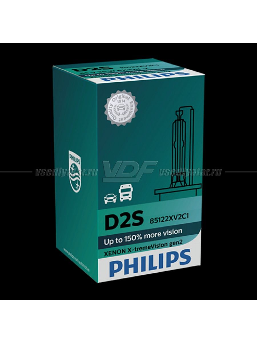 Ксеноновая лампа PHILIPS D2S X-tremeVision gen 2 4800K +150% 85122XV2C1