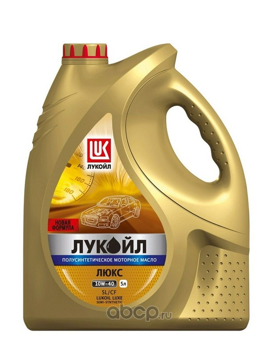 LUKOIL Масло моторное для двигателя автомобиля Лукоил Люкс SL-CF 10W40 полусинтетическое 5л