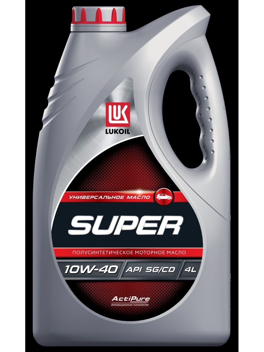 Лукойл (Lukoil) Моторное масло Супер 10W-40 SGCD полусинтетическое 4л  19192