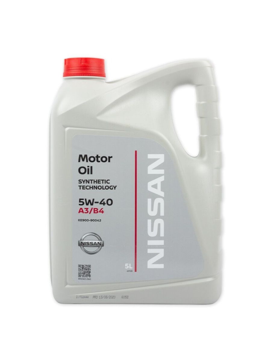 Моторное масло NISSAN MOTOR OIL SAE 5W-40 Синтетическое 5 л