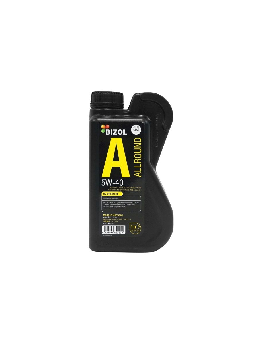 Масло моторное BIZOL Allround 5W40 SN A3B4 1л  85220