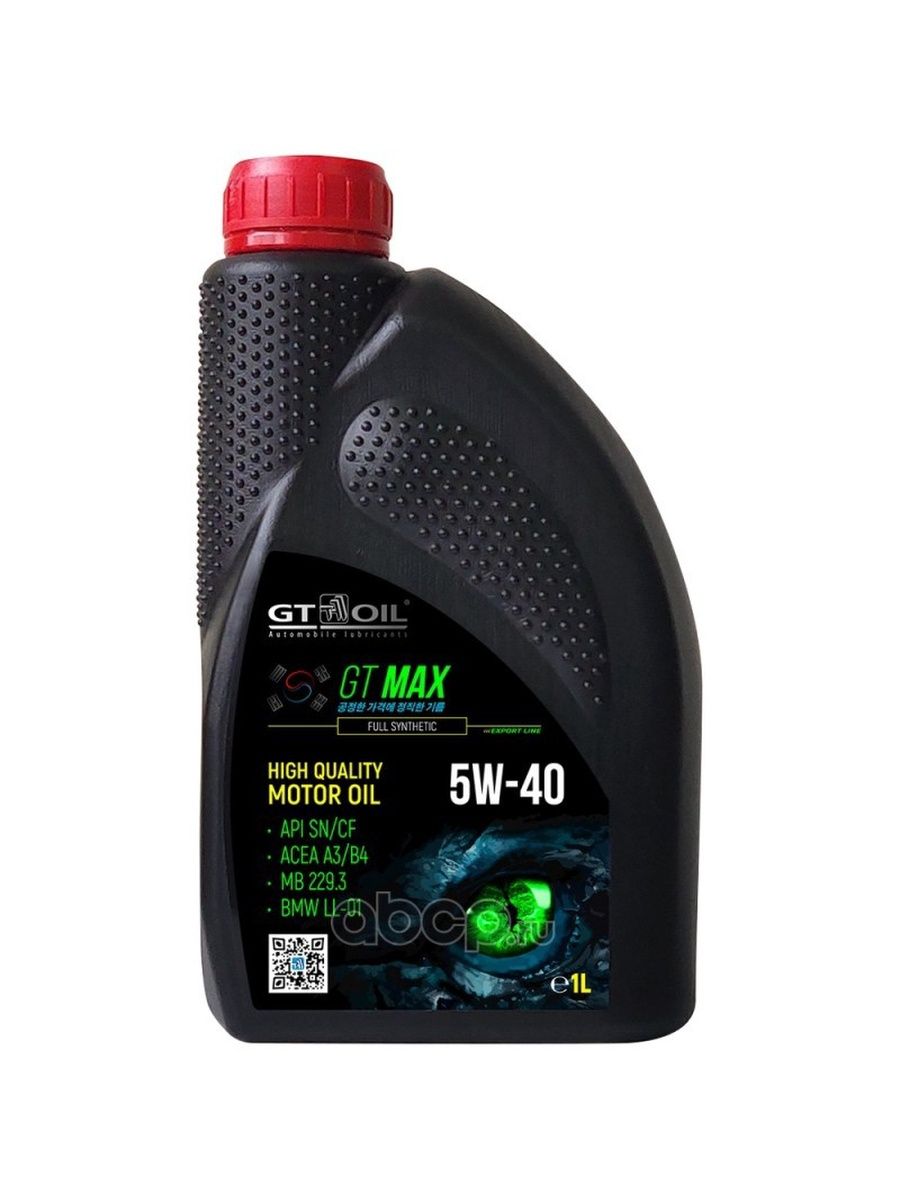 GT OIL Масло моторное для двигателя автомобиля синтетика  5W40 1л.