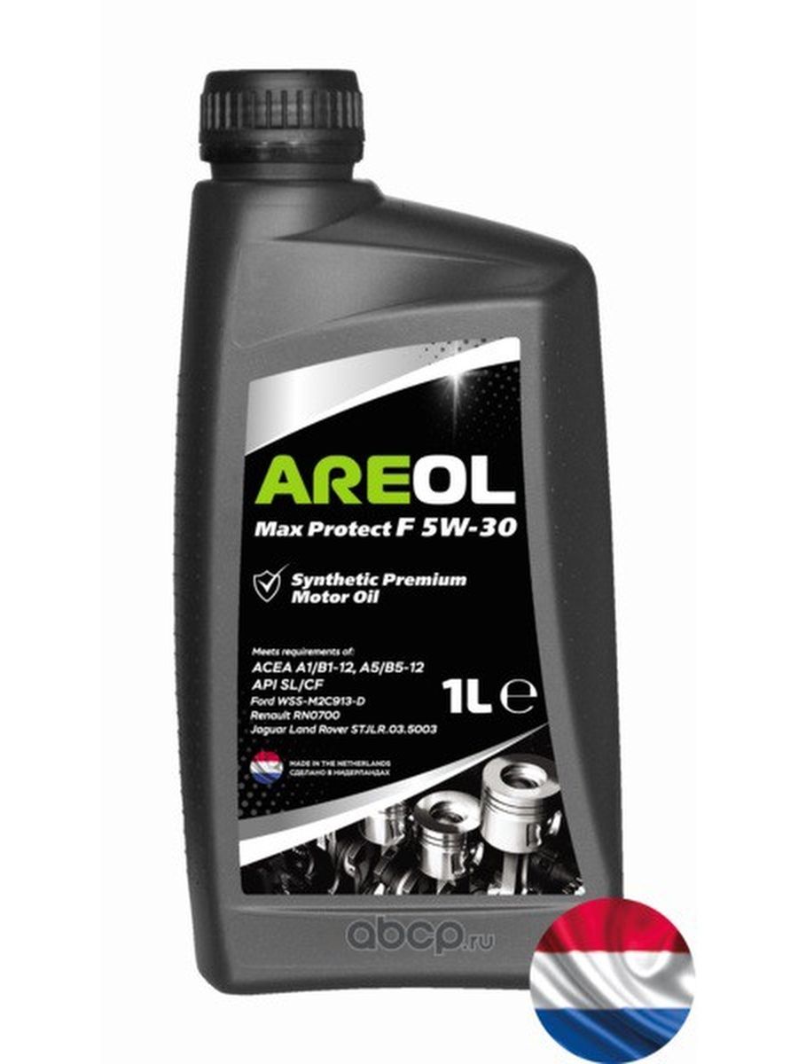 Ареол AREOL Max Protect F 5W30 1LМасло моторное для двигателя автомобиля синт ACEA A5-B5, API SL-CF, FORD WSS-M2C913-D