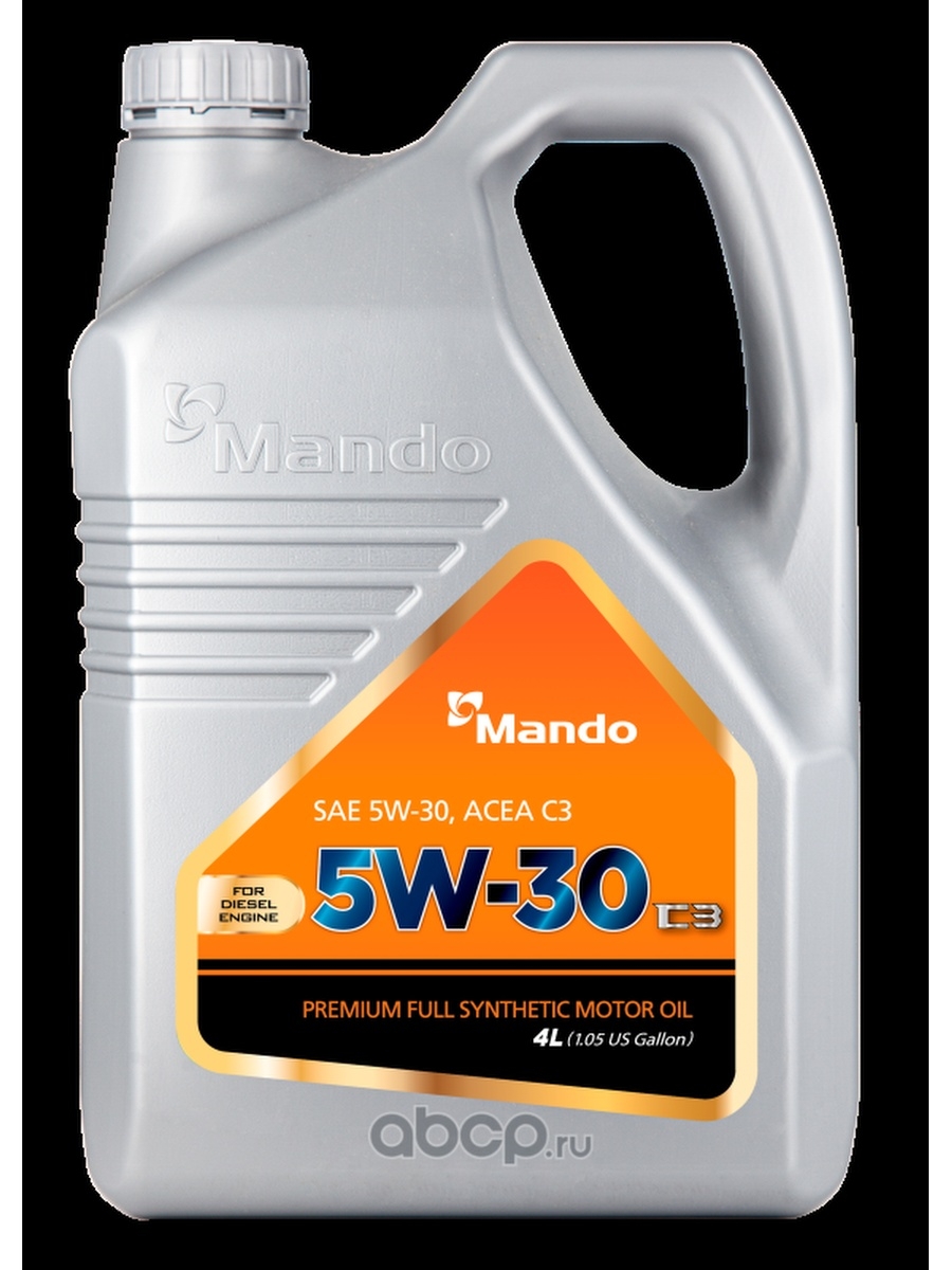 Полностью синтетическое моторное масло Mando SAE 5W30 ACEA C3 дизель, 4л