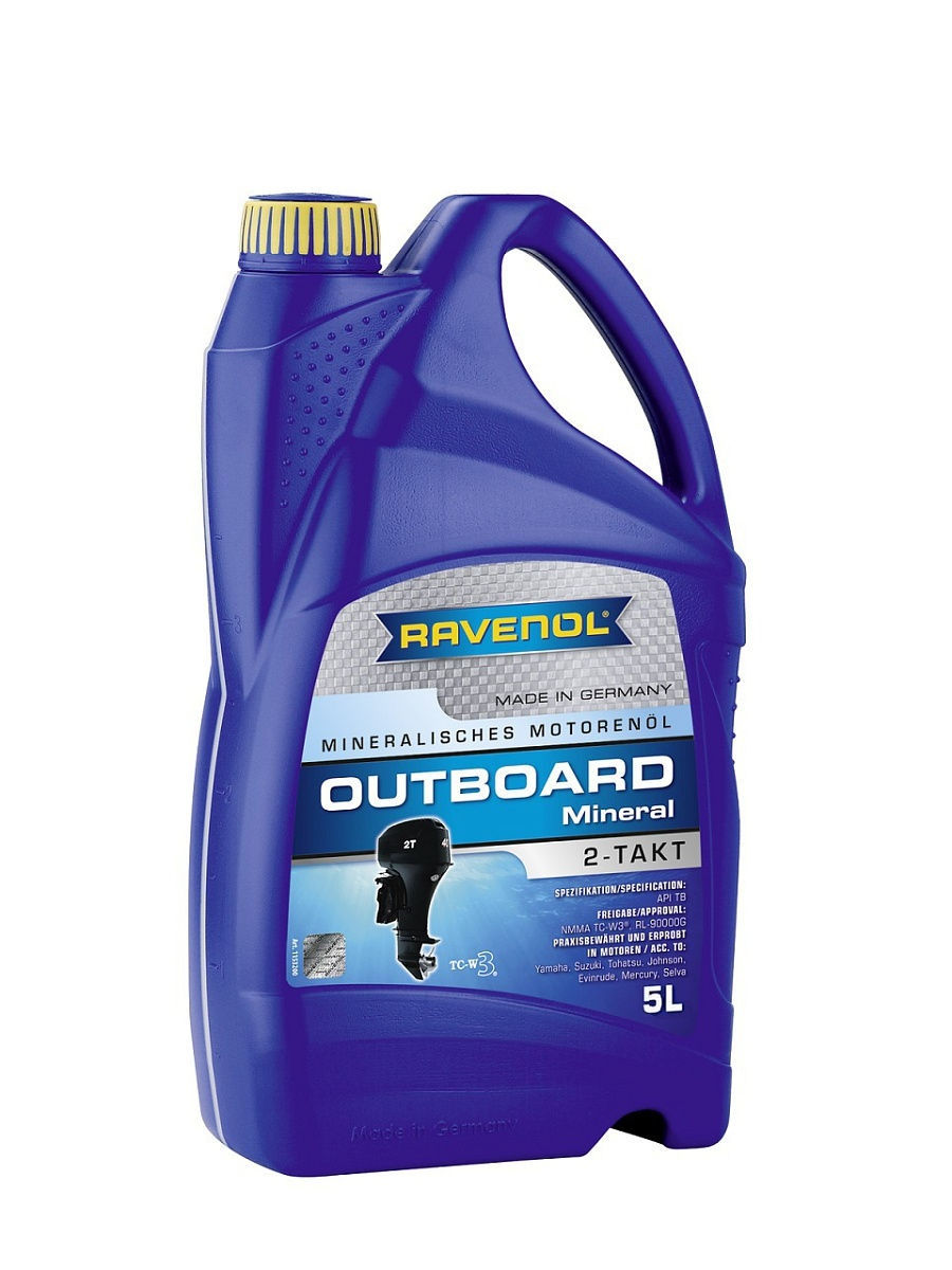 Моторное масло для 2Т лод.моторов RAVENOL Outboard 2T Mineral ( 5л) new