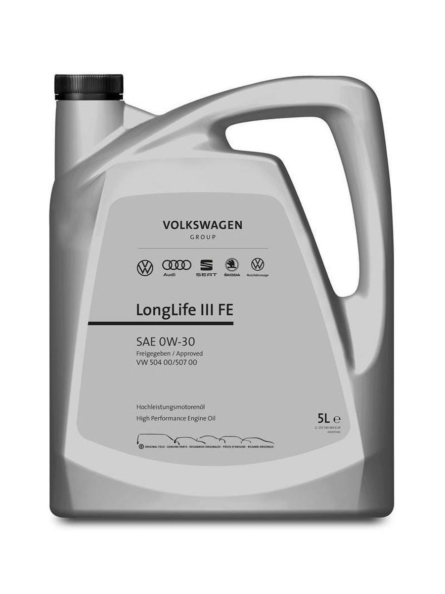 Масло Моторное VAG LongLife III FE 0W-30 VW 504 00507 00 5л, Масло ВАГ: GS55545M4 5Л