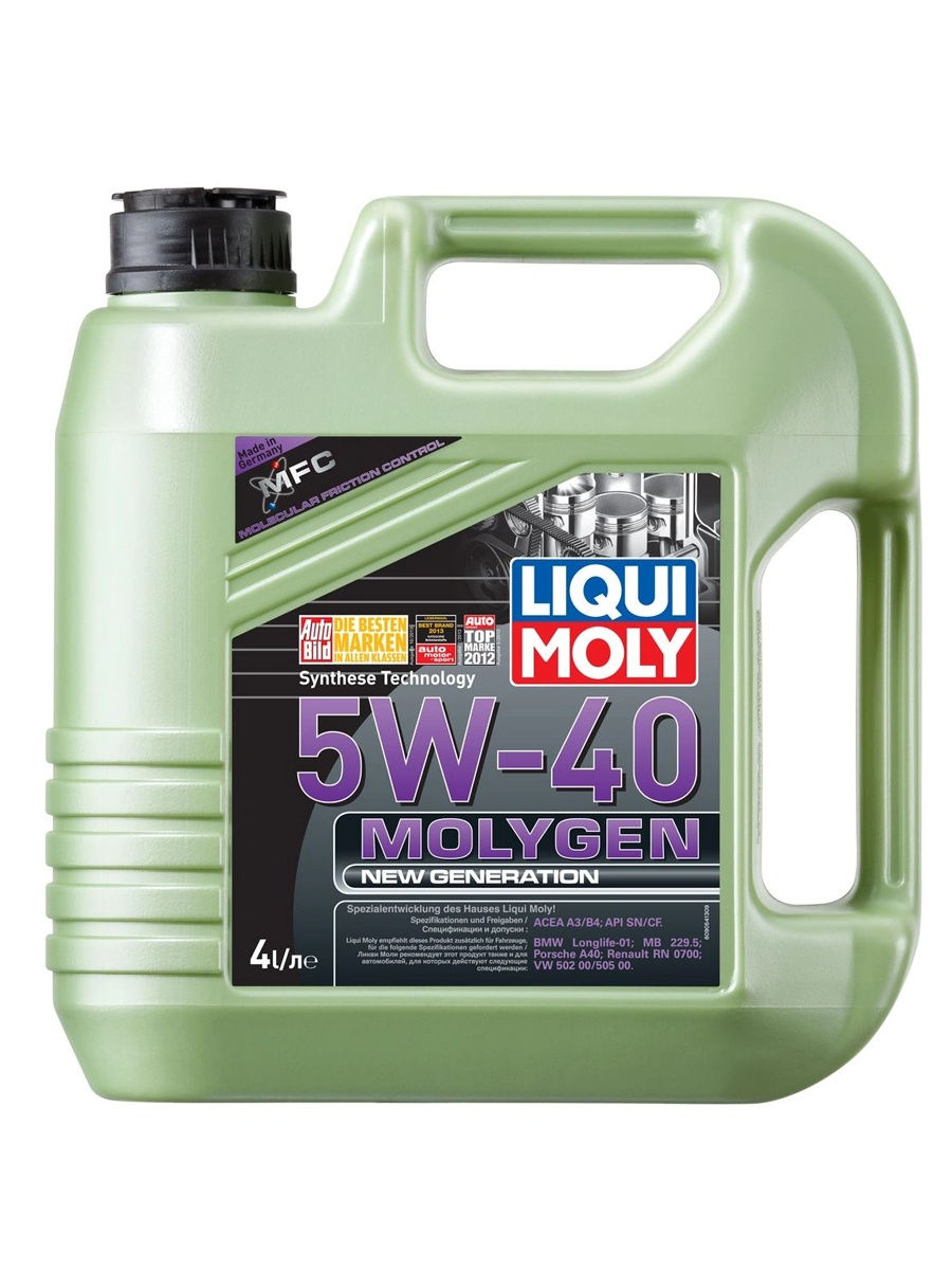 Масло моторное синтетическое Molygen New Generation 5W-40, 4л 9054 Ликви Моли
